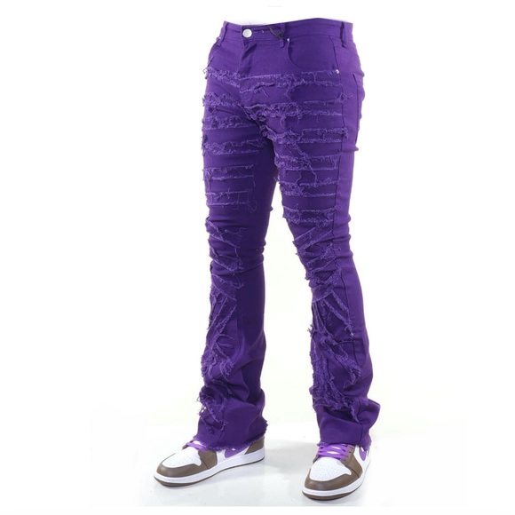 Purple ripped stacks Sz various - Picture 2 of 10